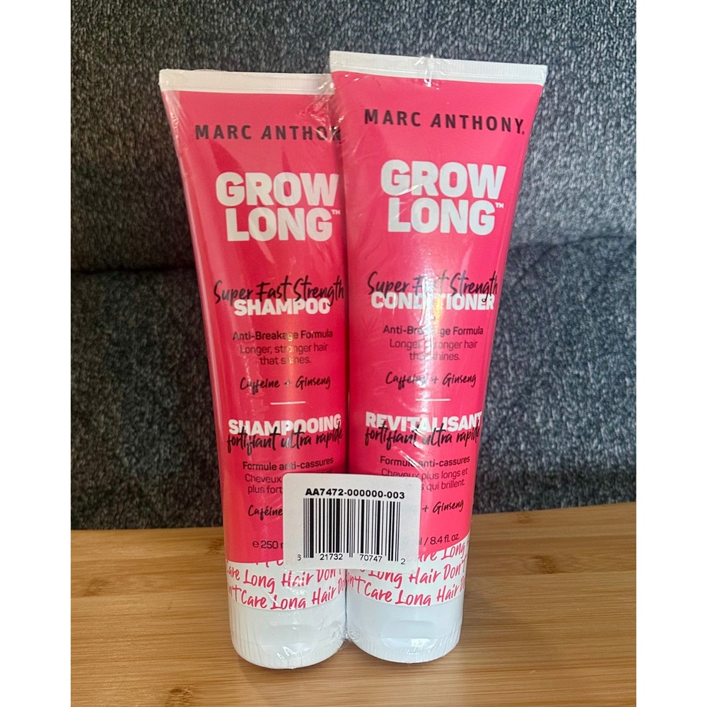 Marc Anthony Grow Long Shampoo & Conditioner Set 8.4oz Caffeine Ginseng NEW
